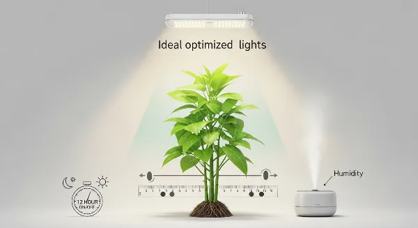Optimisation de la distance et du cycle jour/nuit pour l'éclairage des plantes