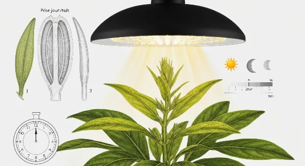 Prise minuterie contrôlant la durée d'éclairage d'une lampe de croissance pour un cycle jour/nuit