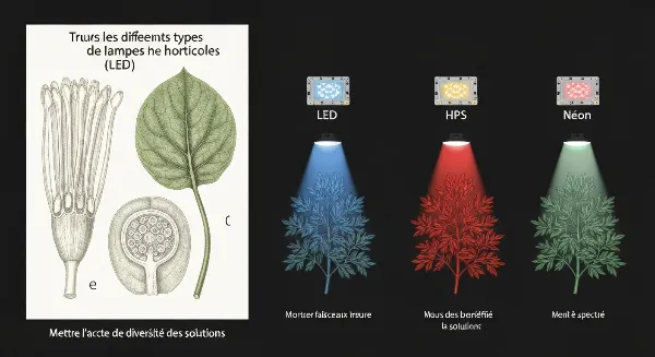 Comparaison des spectres lumineux bleu et rouge de lampes LED horticoles