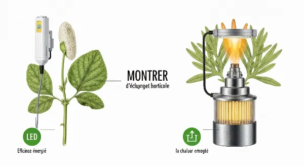 Comparaison entre lampes LED horticoles et lampes HPS/MH pour la culture