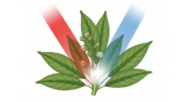 Spectre lumineux des plantes : lumière rouge, bleue et blanche pour la croissance